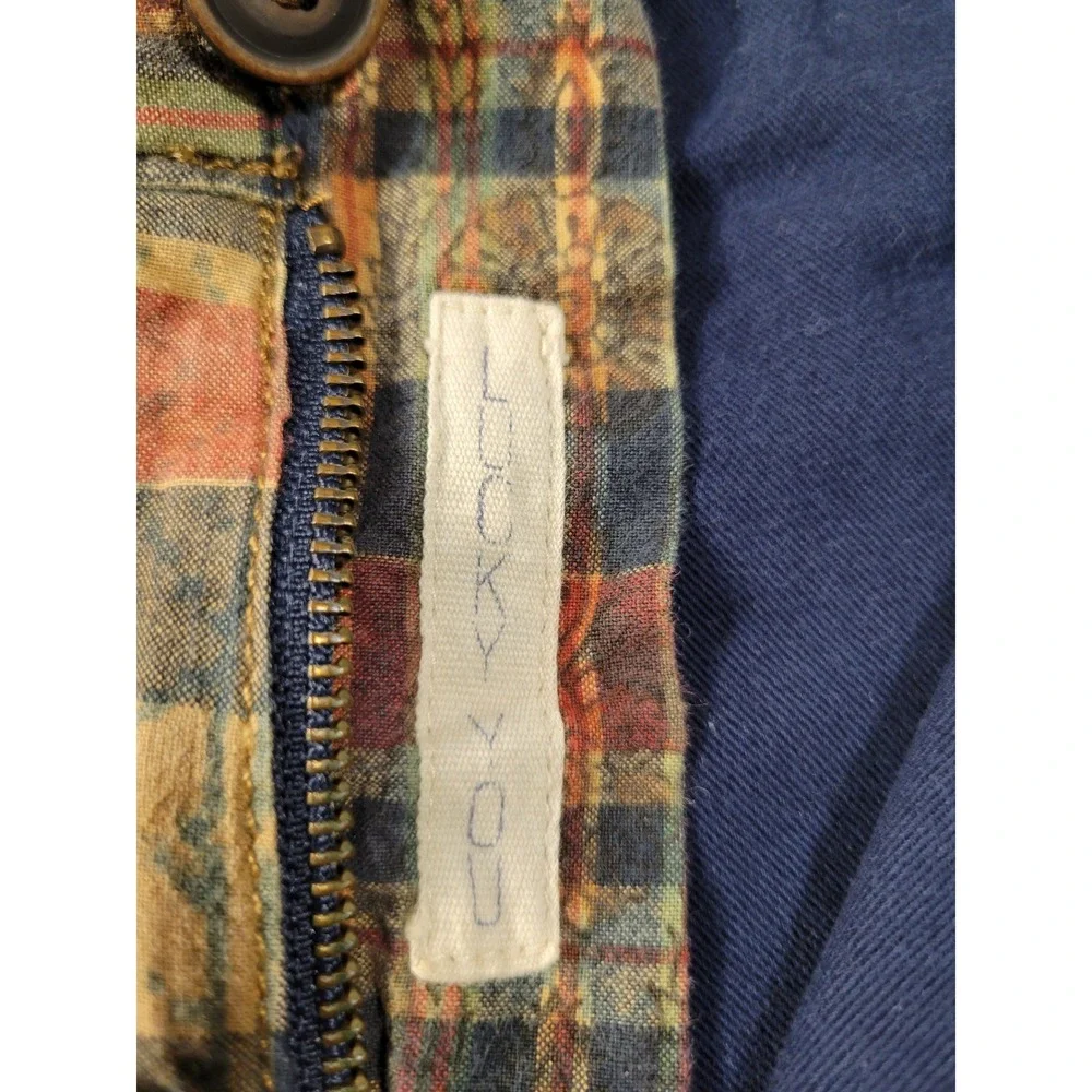 Y2K Lucky Brand Men 34 Plaid Paisley Shorts 100 Cotton Southwestern Summer Beach